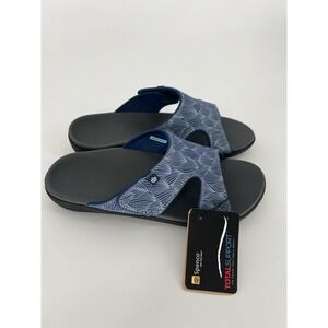 SPENCO WAVE SLIDE NAVY WOMEN'S ADJUSTABLE STRAP SLIDE-SANDALS  11